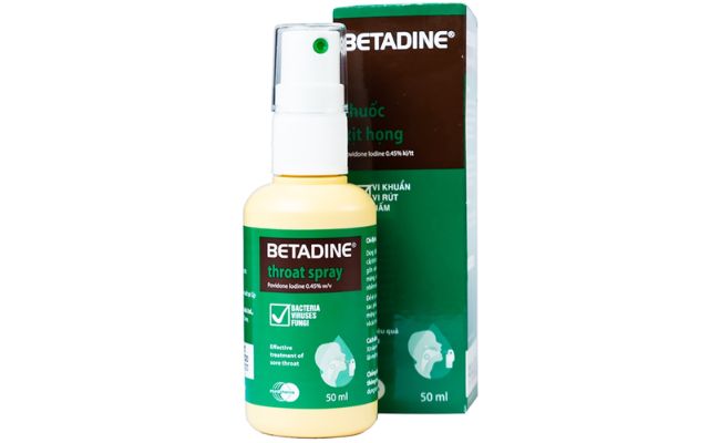 Betadine Throat Spray điều trị nhiễm trùng mũi, họng